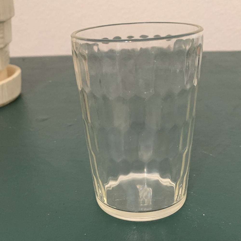 Clear Textured Glass Tumbler snuff container. 1930-1950